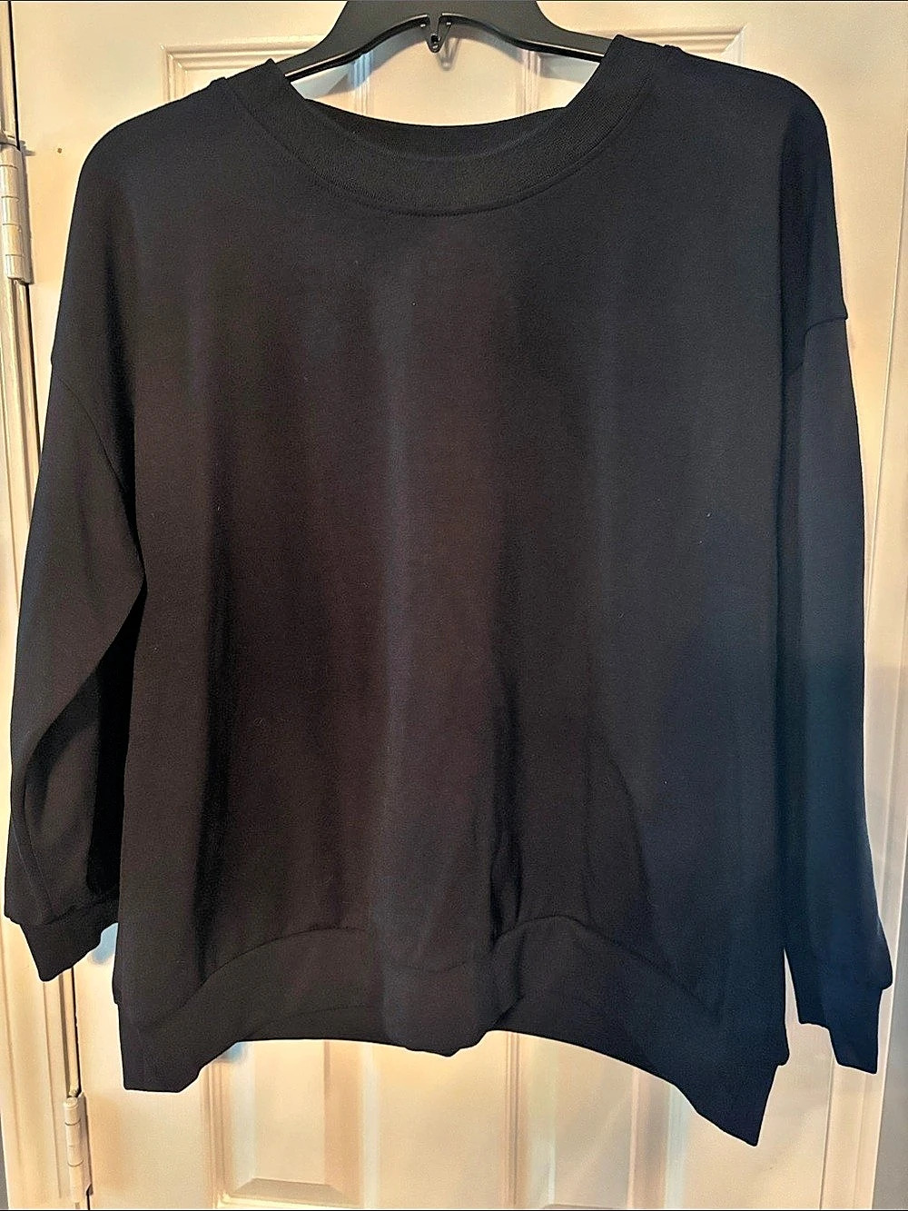 Alfani Black Heavyweight Sweatshirt with Silver Metallic Contrast NWOT